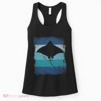 Ocean Animal Scuba Diving Stingray Retro Manta Ray Women's Tank Top thumb 0
