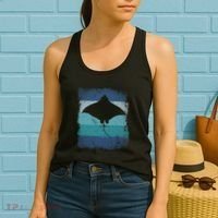 Ocean Animal Scuba Diving Stingray Retro Manta Ray Women's Tank Top thumb 2