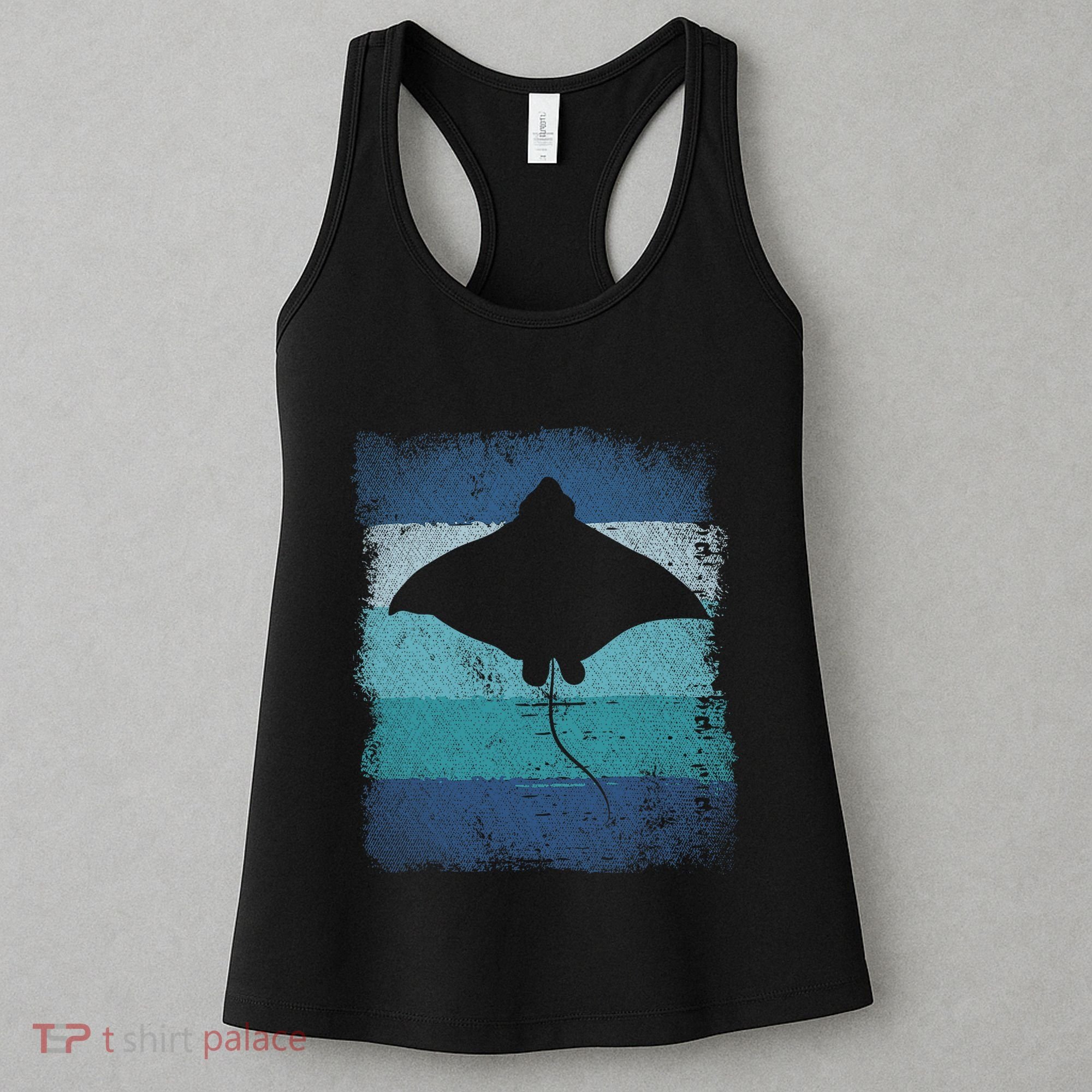 Ocean Animal Scuba Diving Stingray Retro Manta Ray Women's Tank Top