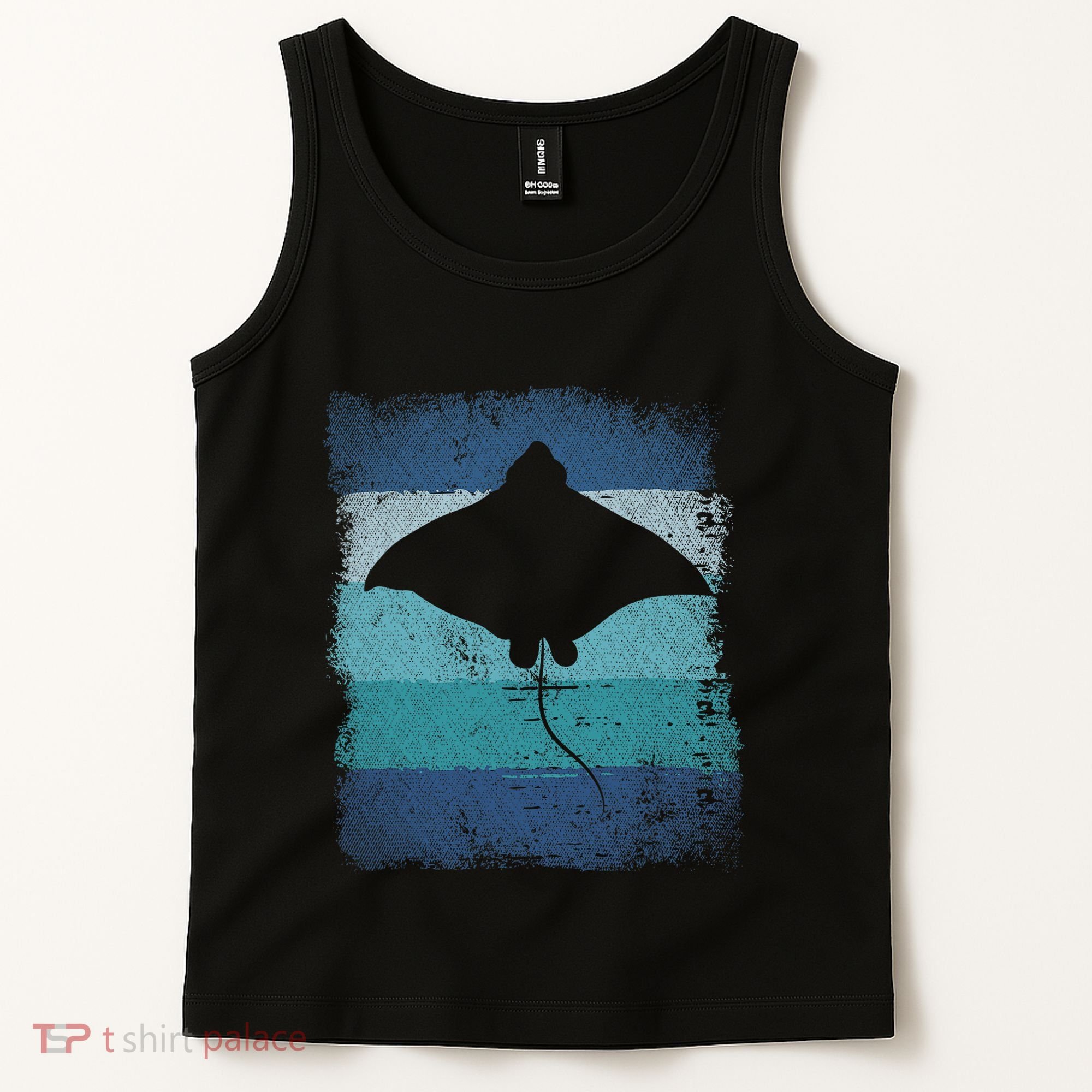 Ocean Animal Scuba Diving Stingray Retro Manta Ray Tank Top