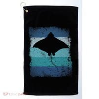 Ocean Animal Scuba Diving Stingray Retro Manta Ray Golf Towel thumb 0