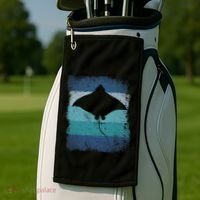 Ocean Animal Scuba Diving Stingray Retro Manta Ray Golf Towel thumb 2