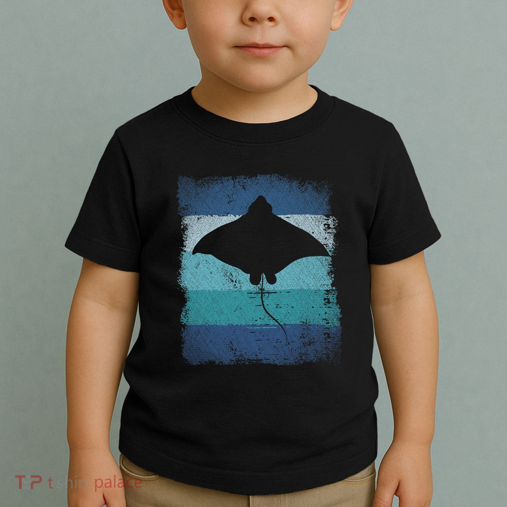 Ocean Animal Scuba Diving Stingray Retro Manta Ray Toddler T-Shirt