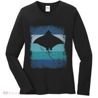Ocean Animal Scuba Diving Stingray Retro Manta Ray Women's Long Sleeve Shirt thumb 0