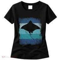 Ocean Animal Scuba Diving Stingray Retro Manta Ray Women's T-Shirt thumb 0