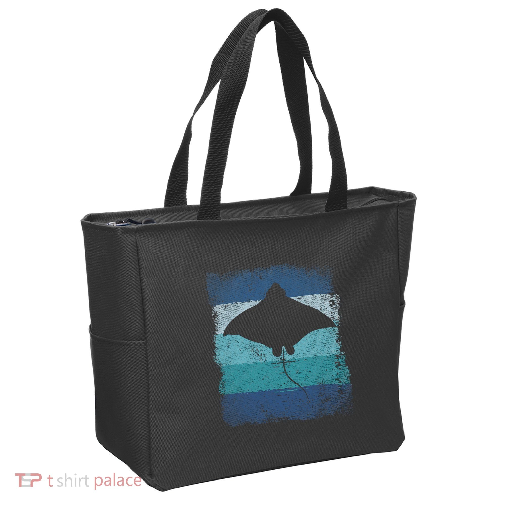 Ocean Animal Scuba Diving Stingray Retro Manta Ray Tote Bag