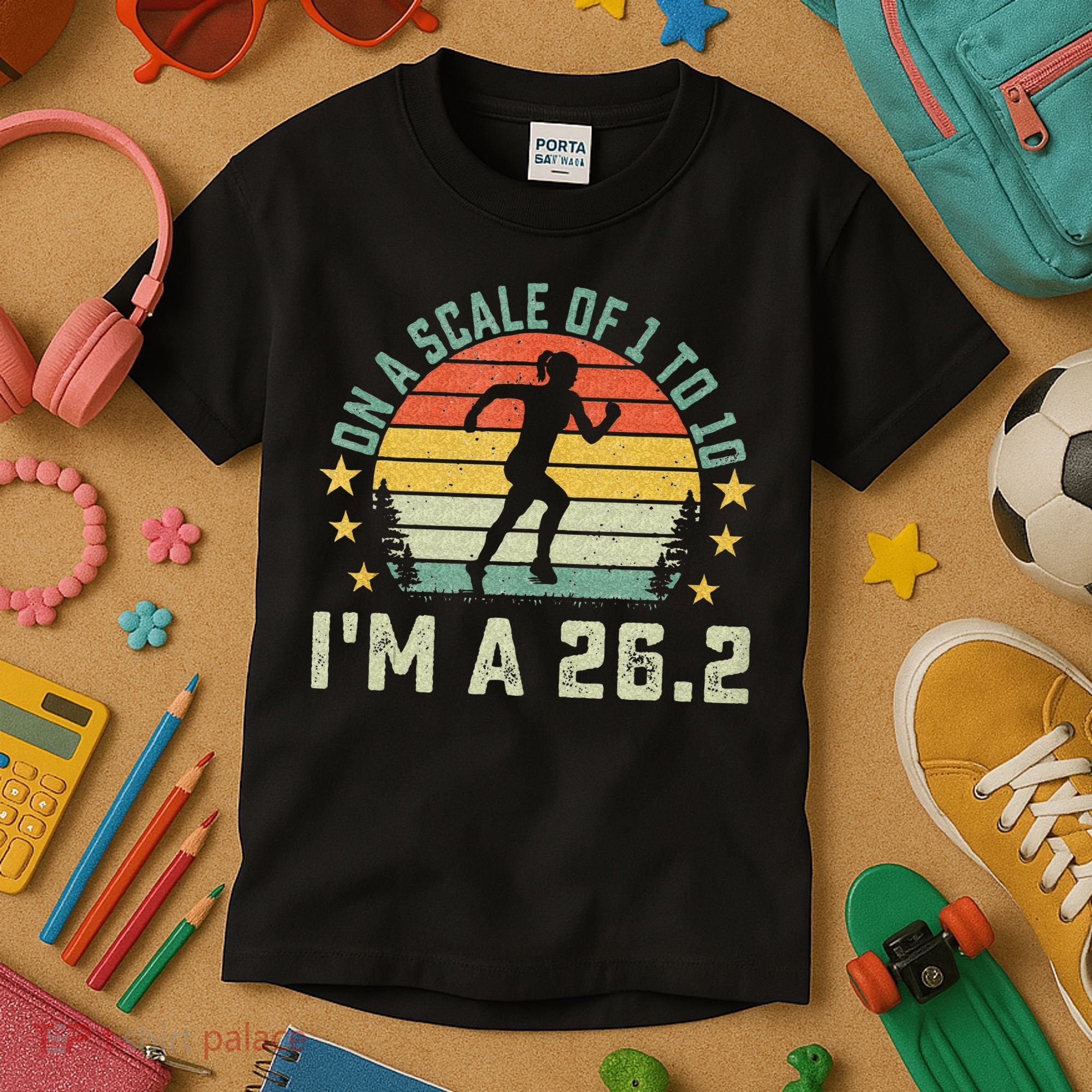 On A Scale Of 1 To 10 Im A 26.2 Marathons Finisher Running Kids T-Shirt