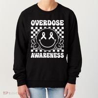 Overdose Awareness Support Smile Face Purple End Addiction Women's Sweatshirt thumb 0