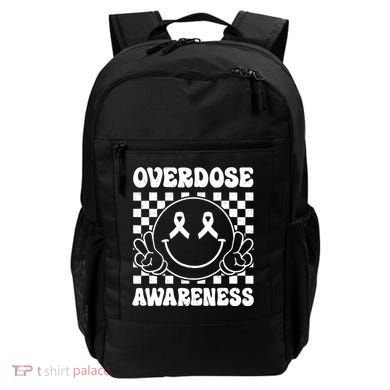 Overdose Awareness Support Smile Face Purple End Addiction Backpack