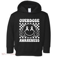 Overdose Awareness Support Smile Face Purple End Addiction Toddler Hoodie thumb 0