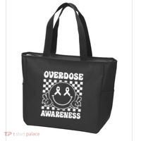 Overdose Awareness Support Smile Face Purple End Addiction Tote Bag thumb 3