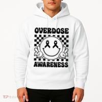 Overdose Awareness Support Smile Face Purple End Addiction Hoodie thumb 2