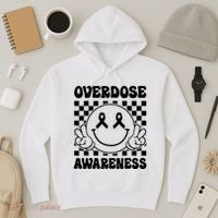 Overdose Awareness Support Smile Face Purple End Addiction Hoodie thumb 3