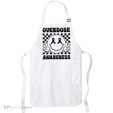 Overdose Awareness Support Smile Face Purple End Addiction Apron