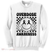Overdose Awareness Support Smile Face Purple End Addiction Sweatshirt thumb 0