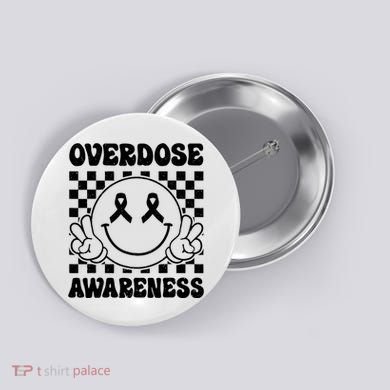 Overdose Awareness Support Smile Face Purple End Addiction Button
