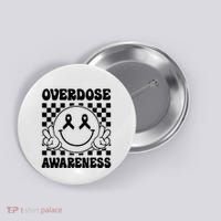 Overdose Awareness Support Smile Face Purple End Addiction Button thumb 0