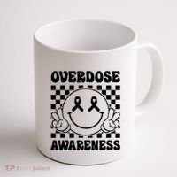Overdose Awareness Support Smile Face Purple End Addiction Coffee Mug thumb 1