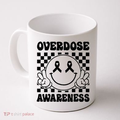 Overdose Awareness Support Smile Face Purple End Addiction Coffee Mug