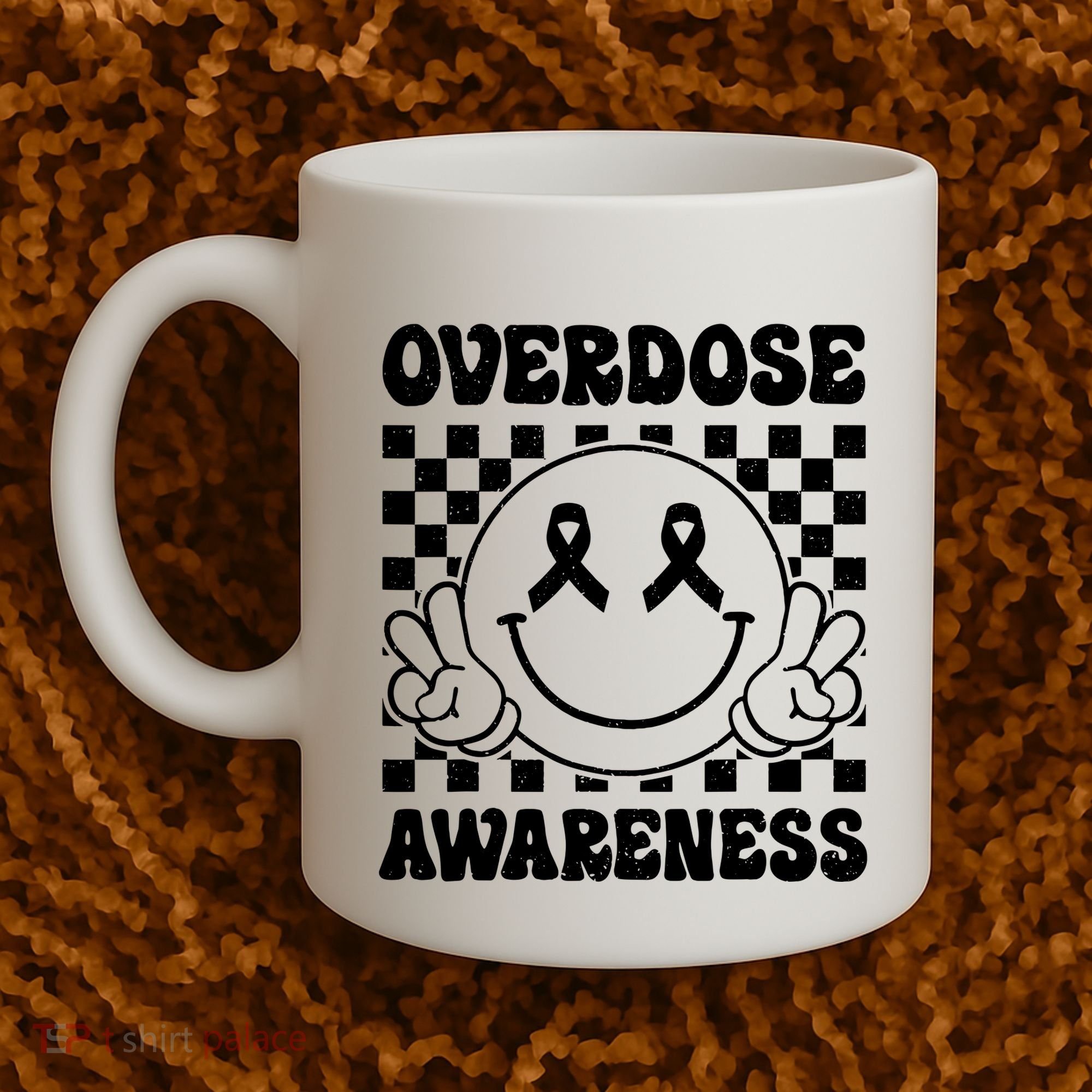 Overdose Awareness Support Smile Face Purple End Addiction Coffee Mug