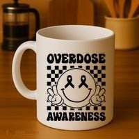 Overdose Awareness Support Smile Face Purple End Addiction Coffee Mug thumb 4