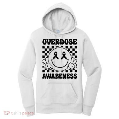 Overdose Awareness Support Smile Face Purple End Addiction Women's Hoodie