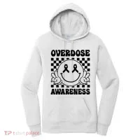 Overdose Awareness Support Smile Face Purple End Addiction Women's Hoodie thumb 0