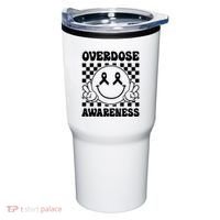 Overdose Awareness Support Smile Face Purple End Addiction Tumbler thumb 0