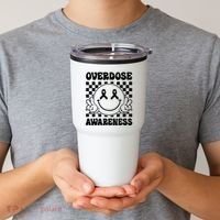 Overdose Awareness Support Smile Face Purple End Addiction Tumbler thumb 2