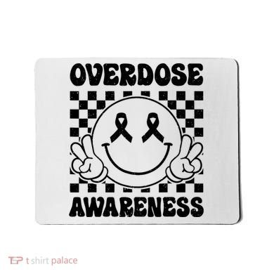 Overdose Awareness Support Smile Face Purple End Addiction Mousepad
