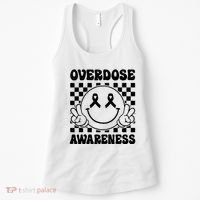 Overdose Awareness Support Smile Face Purple End Addiction Women's Tank Top thumb 0