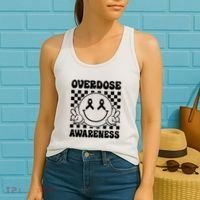 Overdose Awareness Support Smile Face Purple End Addiction Women's Tank Top thumb 2