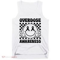 Overdose Awareness Support Smile Face Purple End Addiction Tank Top thumb 0
