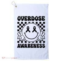 Overdose Awareness Support Smile Face Purple End Addiction Golf Towel thumb 0