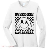 Overdose Awareness Support Smile Face Purple End Addiction Women's Long Sleeve Shirt thumb 0