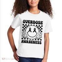Overdose Awareness Support Smile Face Purple End Addiction Kids T-Shirt thumb 2