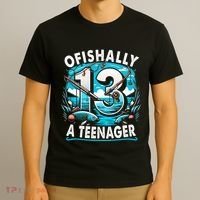 Ofishally A Teenager 13th Birthday 13 Year Boy Fishing Lover T-Shirt thumb 3