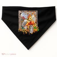 Owls Autumn Tree Leaves Fall Pumpkin USA-Made Doggie Bandana thumb 0
