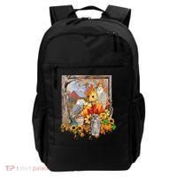 Owls Autumn Tree Leaves Fall Pumpkin Backpack thumb 0
