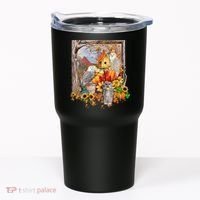 Owls Autumn Tree Leaves Fall Pumpkin Tumbler thumb 0