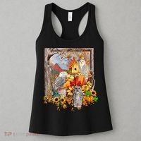 Owls Autumn Tree Leaves Fall Pumpkin Women's Tank Top thumb 3