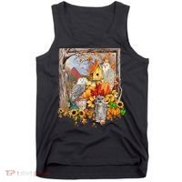 Owls Autumn Tree Leaves Fall Pumpkin Tank Top thumb 0