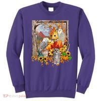 Owls Autumn Tree Leaves Fall Pumpkin Sweatshirt thumb 0