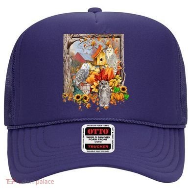 Owls Autumn Tree Leaves Fall Pumpkin Hat
