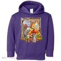 Owls Autumn Tree Leaves Fall Pumpkin Toddler Hoodie thumb 0