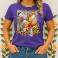 Owls Autumn Tree Leaves Fall Pumpkin Women's T-Shirt thumb 2