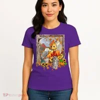 Owls Autumn Tree Leaves Fall Pumpkin Women's T-Shirt thumb 4