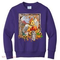 Owls Autumn Tree Leaves Fall Pumpkin Kids Sweatshirt thumb 0