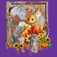 Owls Autumn Tree Leaves Fall Pumpkin Kids Hoodie thumb 2