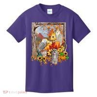 Owls Autumn Tree Leaves Fall Pumpkin Kids T-Shirt thumb 0